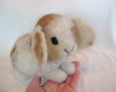 HunnyBun a Life Sized Bunny Rabbit Felted OOAK Artist Lovinclaydolls Easter Spring Gift Lovin Clay Dolls Lisa Haldeman