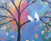 Love Birds Sunset in Tree Print  - Print by Karen Fields 11 x 14