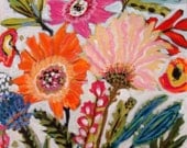 Original Flowers Wall Art Abstract Painting 16 x 20 by Karen Fields