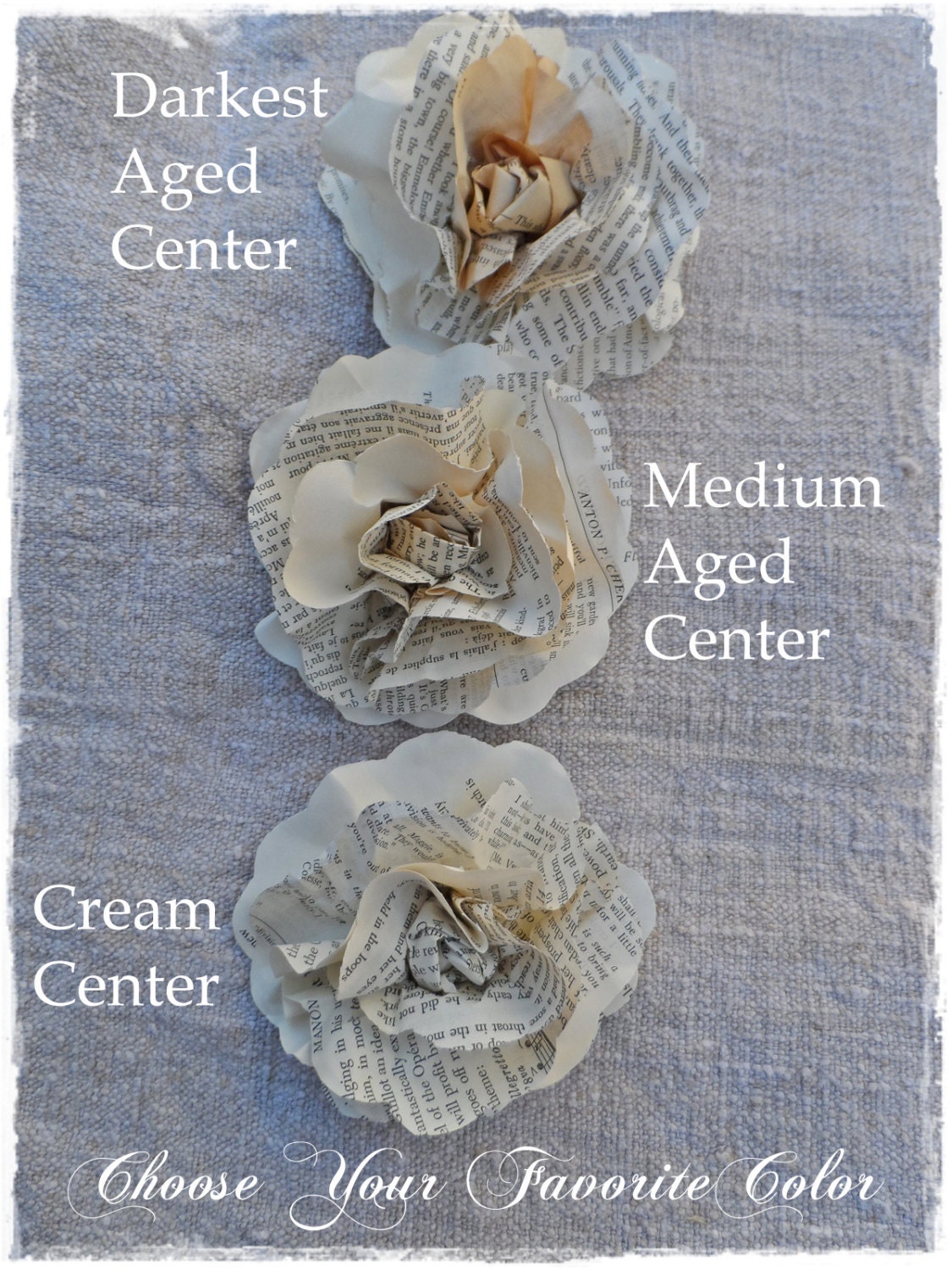 Wedding Rose Shabby Chic Garland from Vintage Books Rustic Romantic for Celebrations Photo Props Decor 6ft Pretty Paper Flower Rosettes