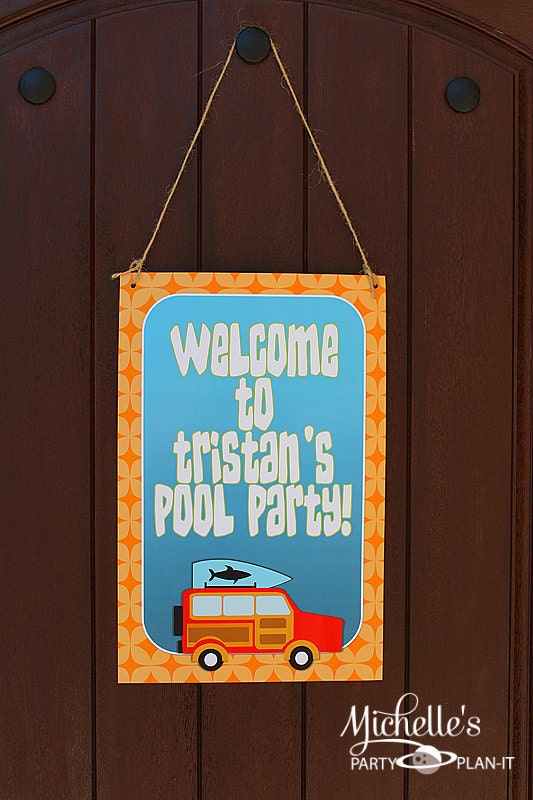 Welcome Door Sign Banner Surfs Up Beach Birthday Party Il_170x135