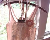 blush pink flapper lace tank top t shirt blouse hankie tankie hankietankie summer fashion large