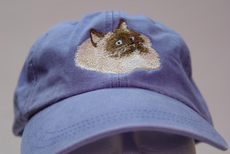 RAGDOLL CAT HAT - One Embroidered Men Women Cap - Price Embroidery Apparel - 24 Color Caps Available