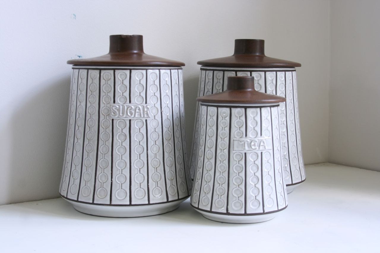 Vinatage CERAMANO Canister Set West Germany mid century modern