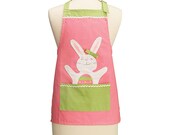 SALE  -- Easter Bunny Child Apron Personalized  -- SALE - TheRoyalDetails