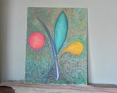 Vintage modern oil painting abstract not framed and unsigned great colors