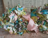 Spring Sale...Springtime Pastel Fringed Paper Garland for Easter Decorating - juliecollings