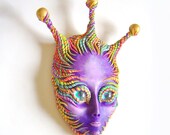 Purple Alien Art Sculpture