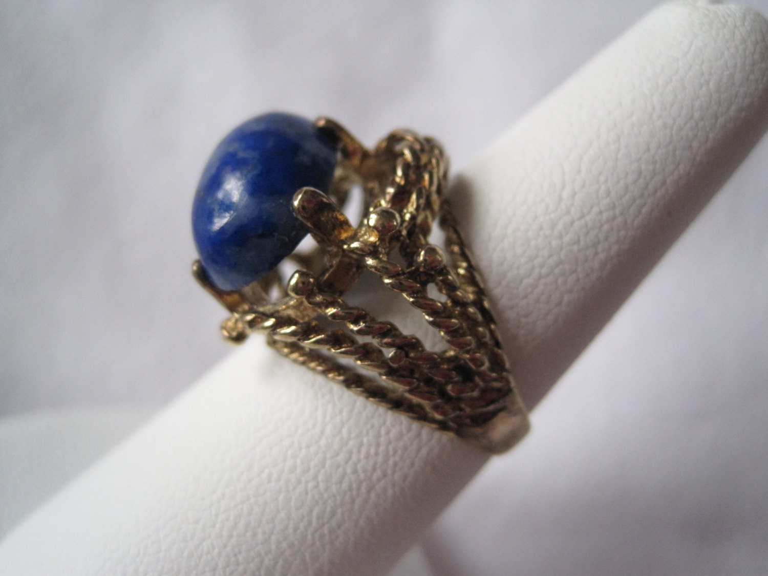 Vintage Abstract Modern Ring - 18kt over Sterling Silver