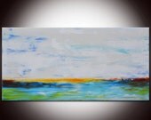 Large Abstract Landscape Painting, Original Minimalist Painting 24", Minimalist Abstract, Orange Abstract  by Andrada