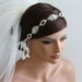 Bridal Headband Wedding hair Accessories Ribbon Headband Pearl and Rhinestone Vintage Head Piece Hair Jewelry MARCELLA DIVINE