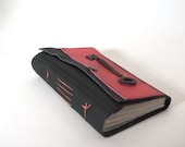 Boho Leather Journal or Sketchbook (med) - Pink Skeleton Key
