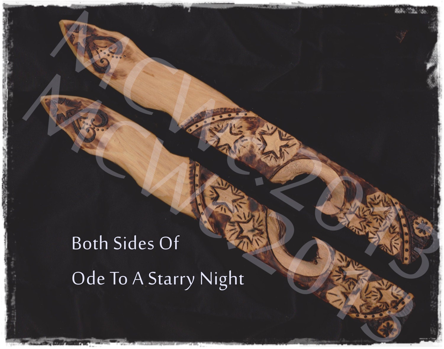Wood Athame "Ode to a Starry Night" (Cedar wood) OOAK