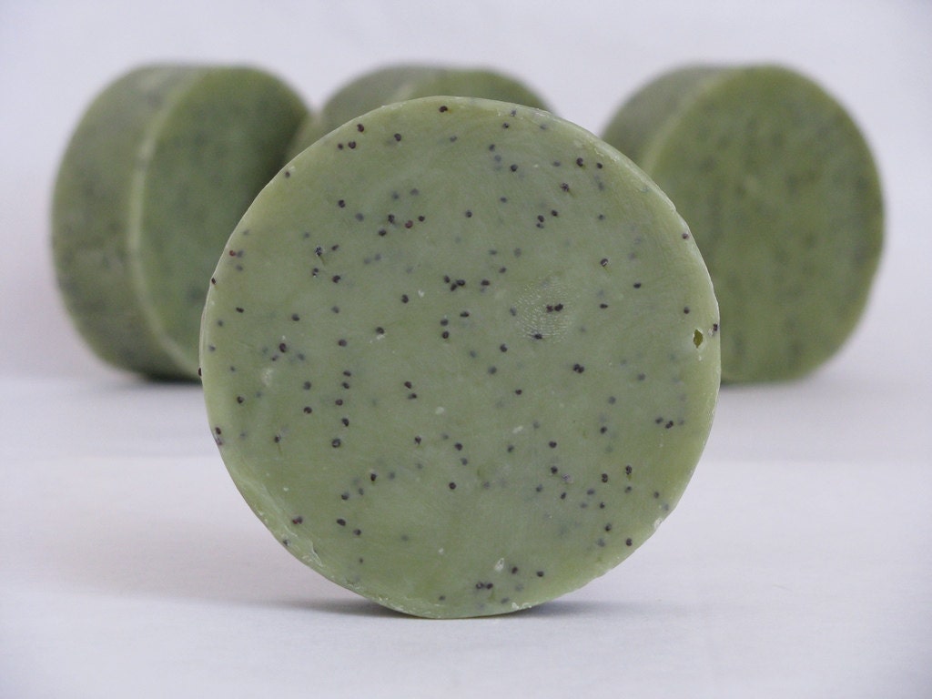 LEMONGRASS SOAP - Essential Oil with Poppy Seeds - All Natural Single Bar Soap