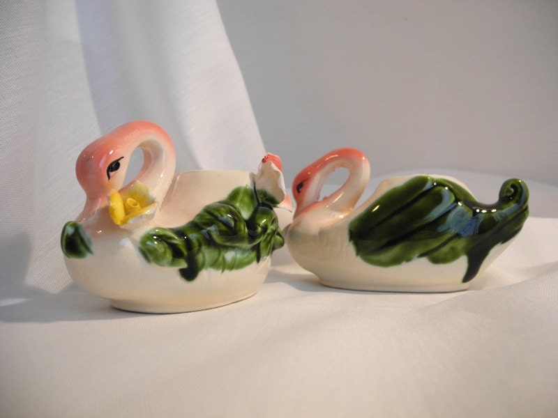 Vintage Swan Candle Holders