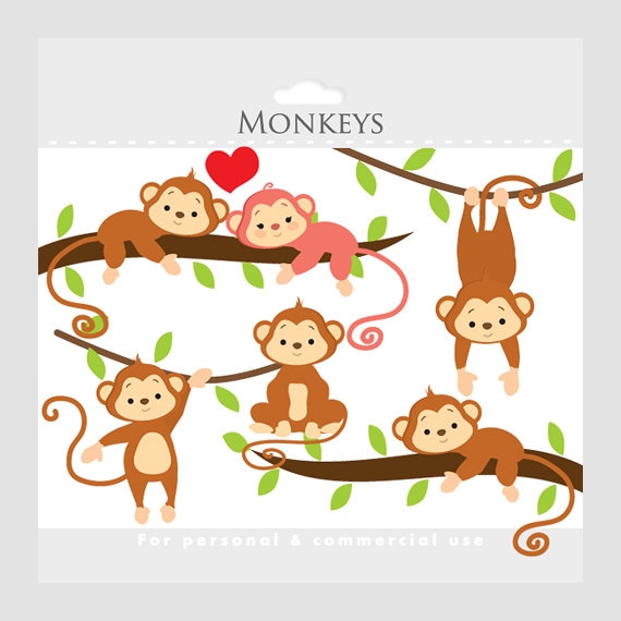 monkey clip art etsy - photo #22