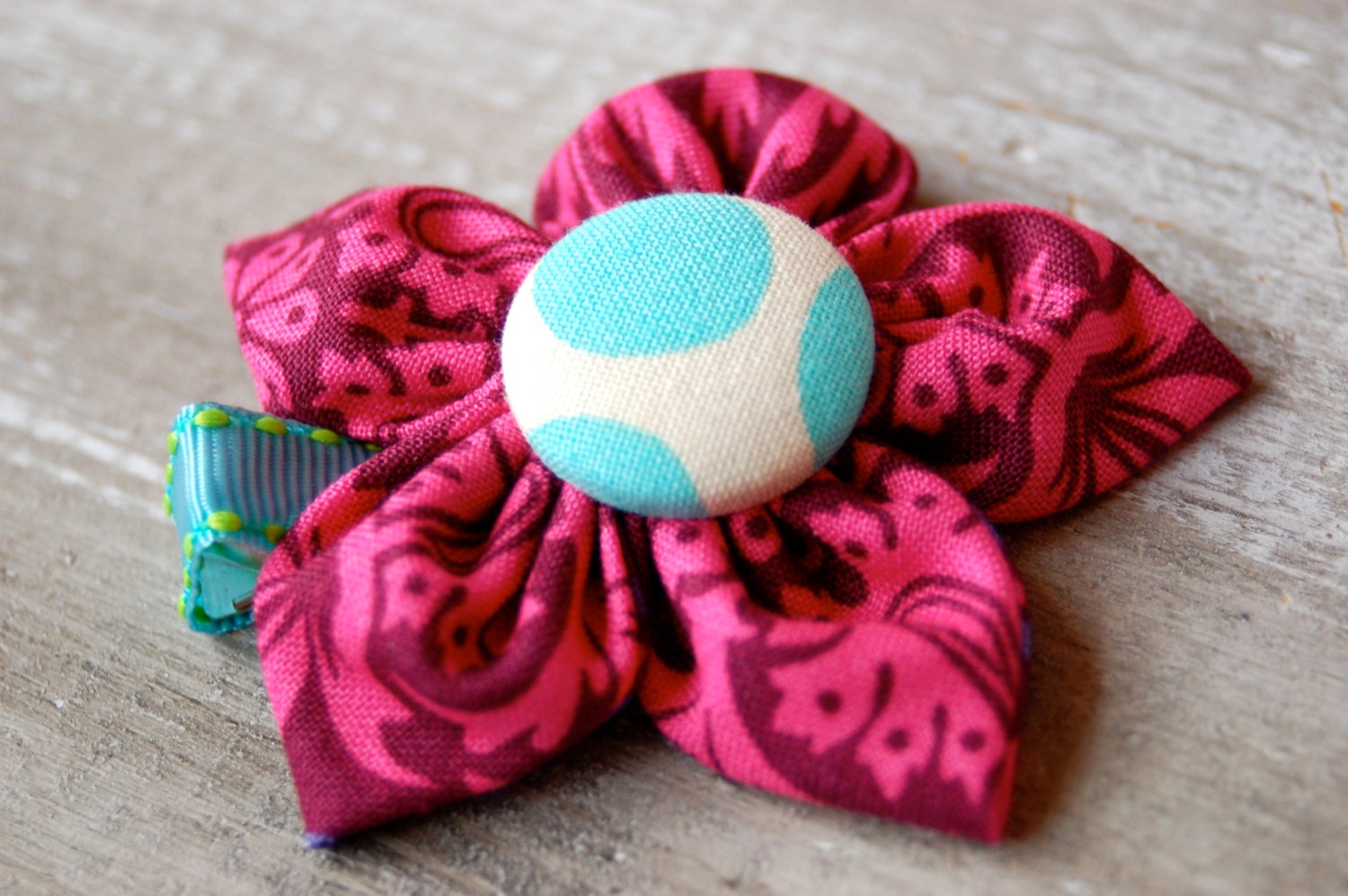 fabric flower hair clip