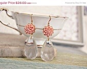 ON SALE The flower girl. sweet floral tear drop earrings.