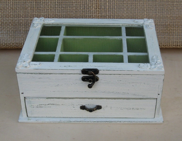 Cream Shabby Chic Wooden Jewelry Box