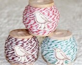Bakers Twine Bright Sampler, 60 Yards on Wood Spools, 4 ply, Red, Spring Green, Chocolate Brown