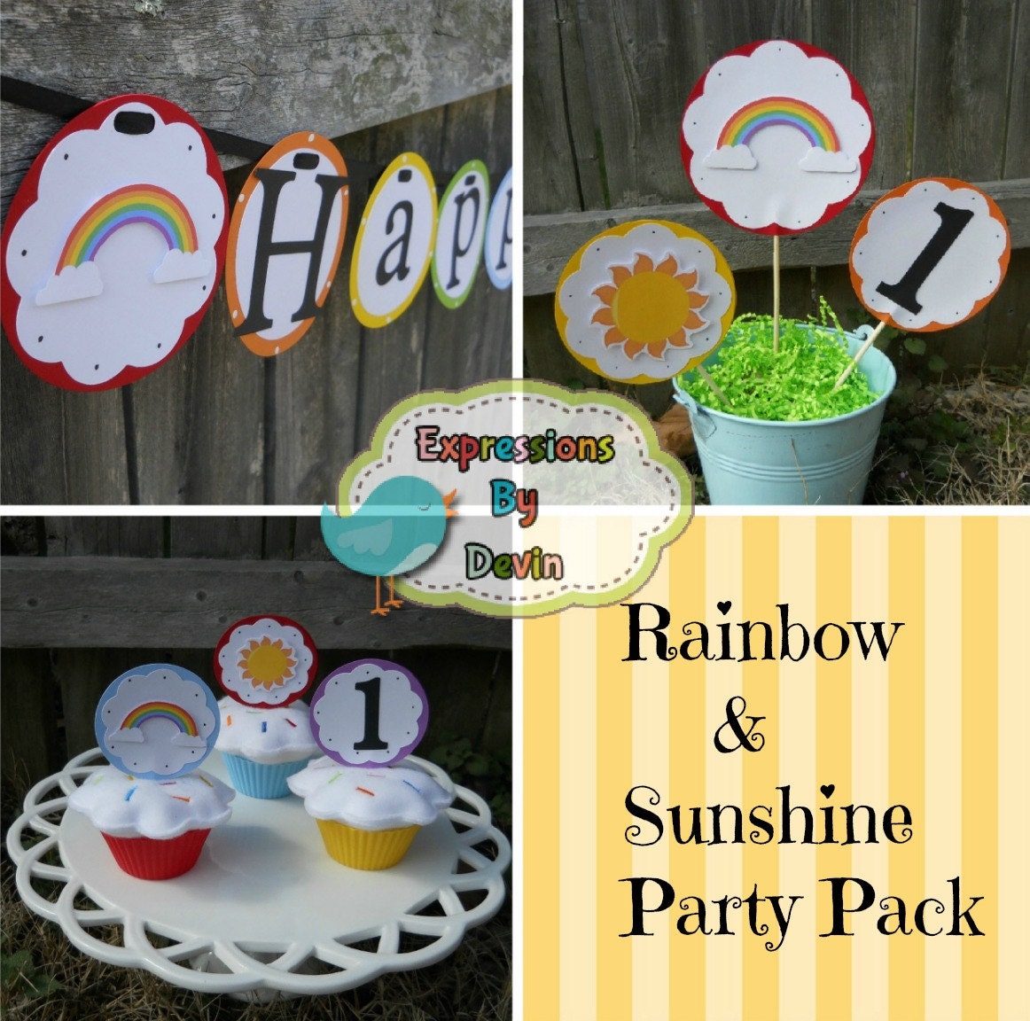 Rainbow and Sunshine Themed Party Pack