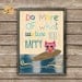 Do more of what makes you happy collage poster print on wooden background with surfing owl