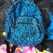 ELECTRIC BLUE// Vintage 90s Leopard Print Mini Backpack, Grunge and Cute