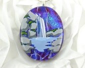 Purple Waterfall Dichroic Glass Necklace