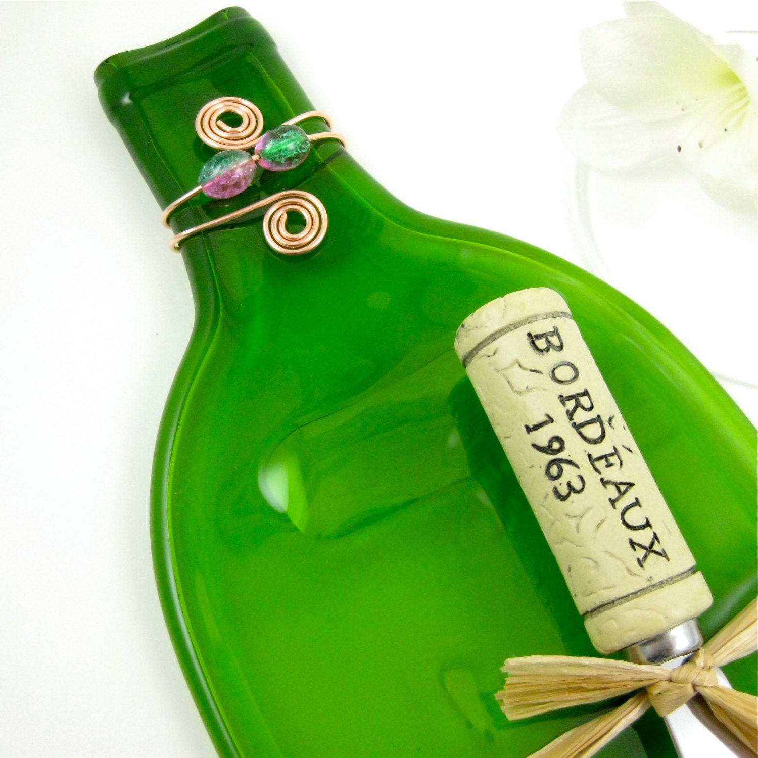 Flattened Bottle Cheese Tray  - Recycled and Eco Friendly Glass Plate