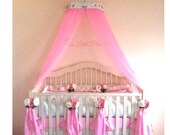 Shabby Chic, Country french bed crown with pink roses