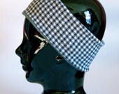 Headband from Recycled Houndstooth Cotton and Fleece Sample