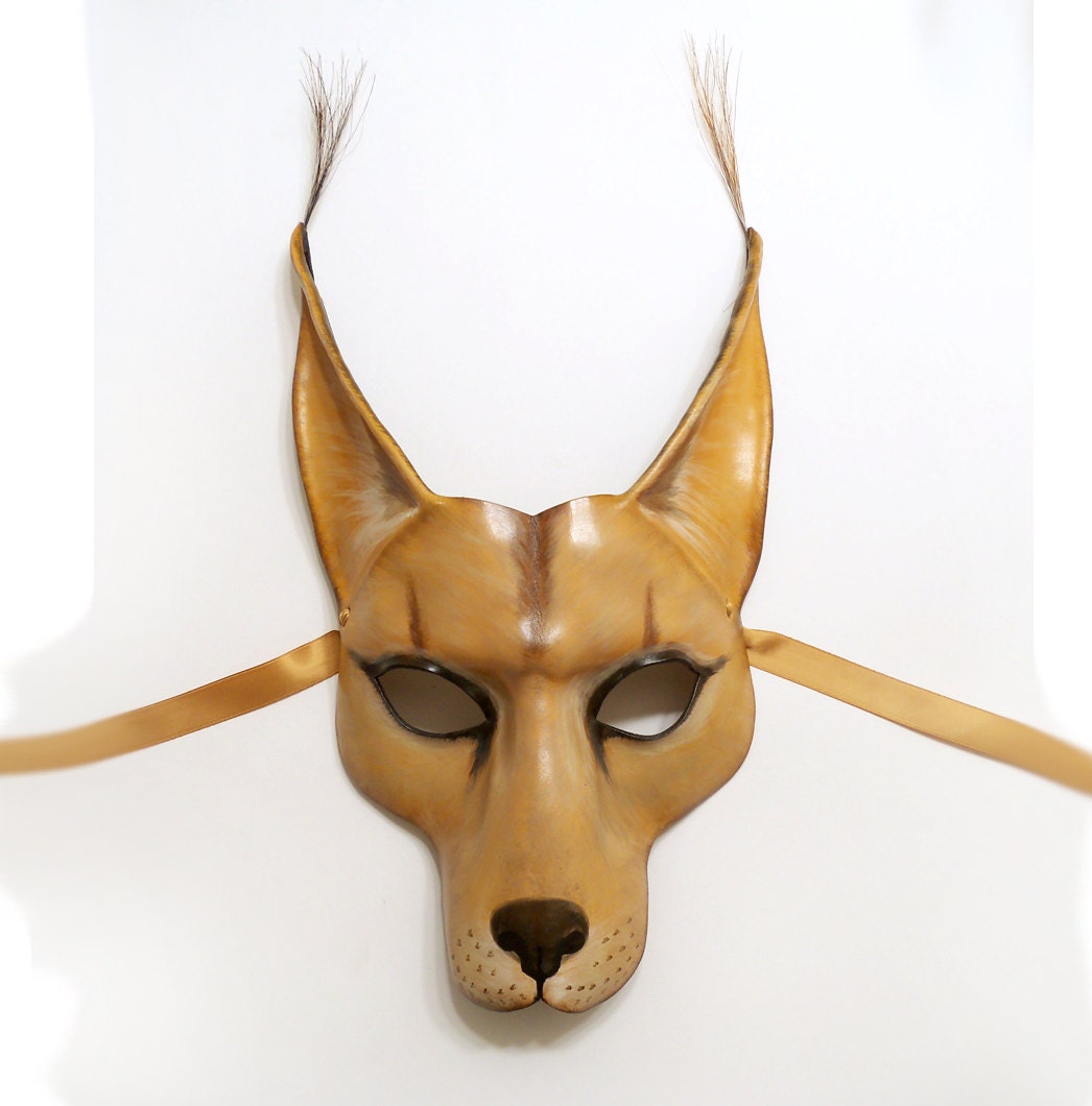 Caracal Cat Leather Mask wildcat
