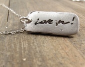 Handwritten Necklace - Memorial Jewelry -  ACTUAL Handwriting on Silver - Personalized Jewelry - Handwriting Jewelry
