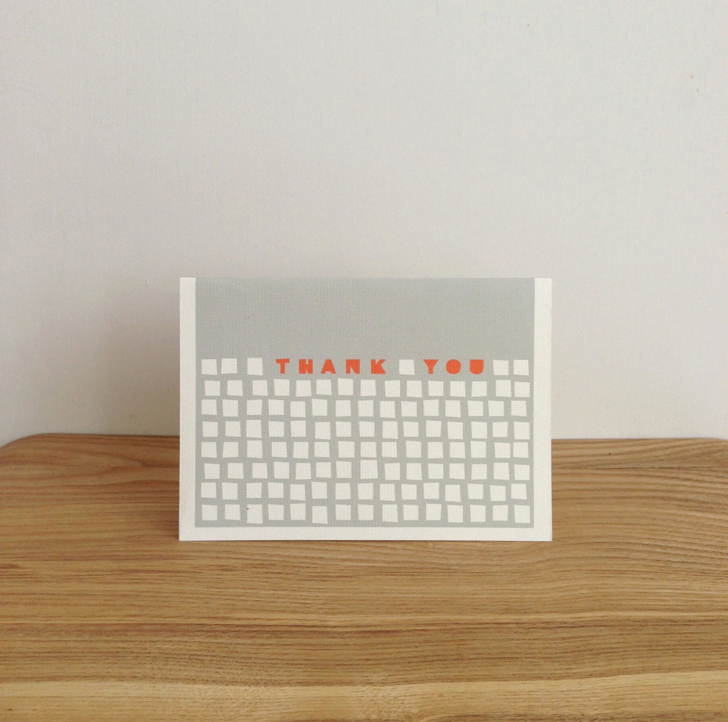Greeting Card / THANK YOU - Grey - Geometric pattern