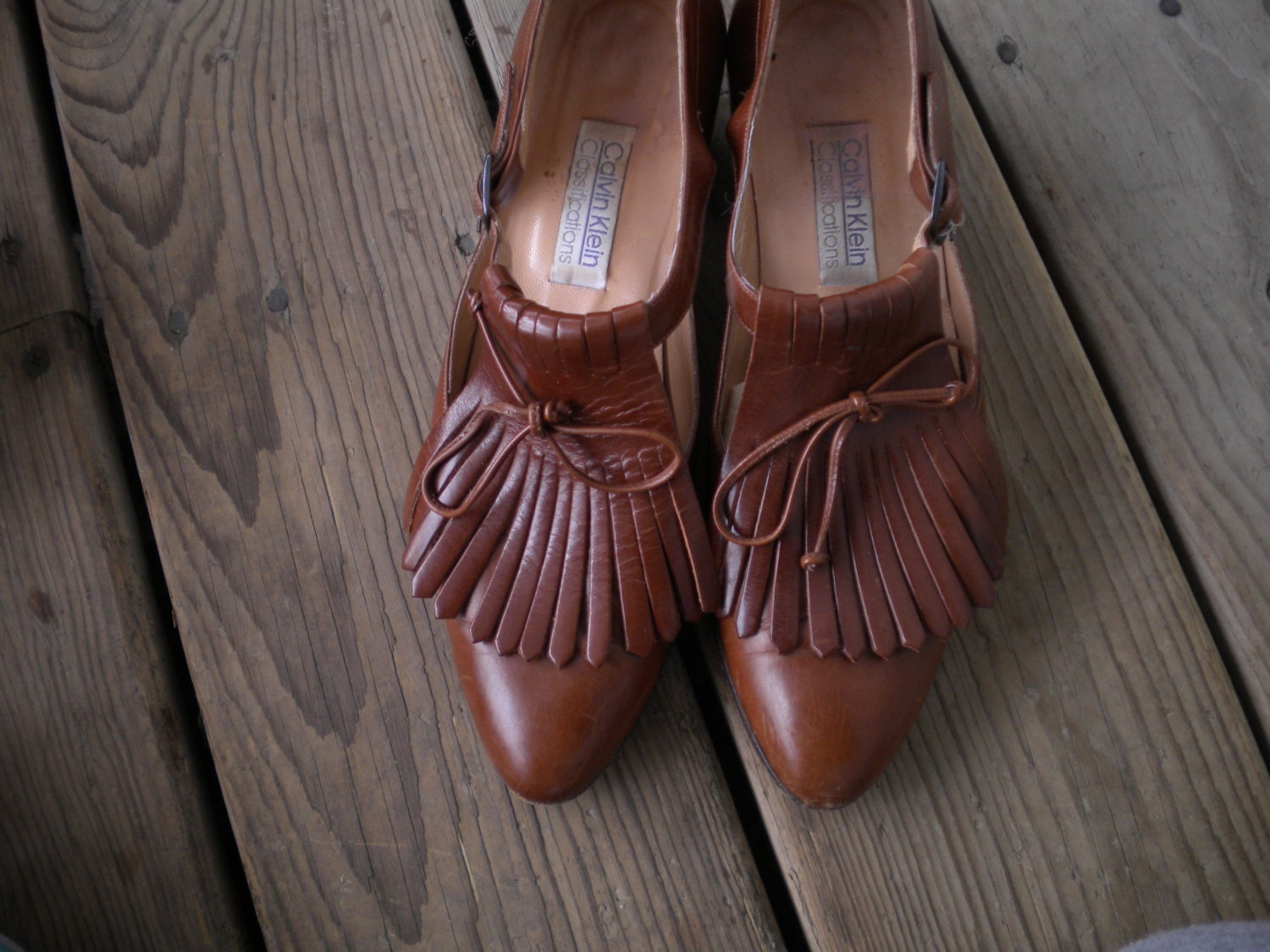 Vtg  80s Classic Chic Calvin Klein Leather Spectator Wingtip Oxfords Flats Brogues Shoes 6.5 (Sale was 89.99 now 69.99)