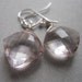 Pink Grapefruit cushion cut quartz gemstone earrings
