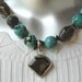 Turquoise and Smoky Quartz Asymmetrical Necklace