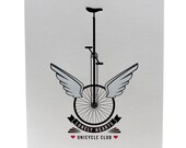 Anti Valentine Letterpress Art Print Unicycle 8x10 Art Print