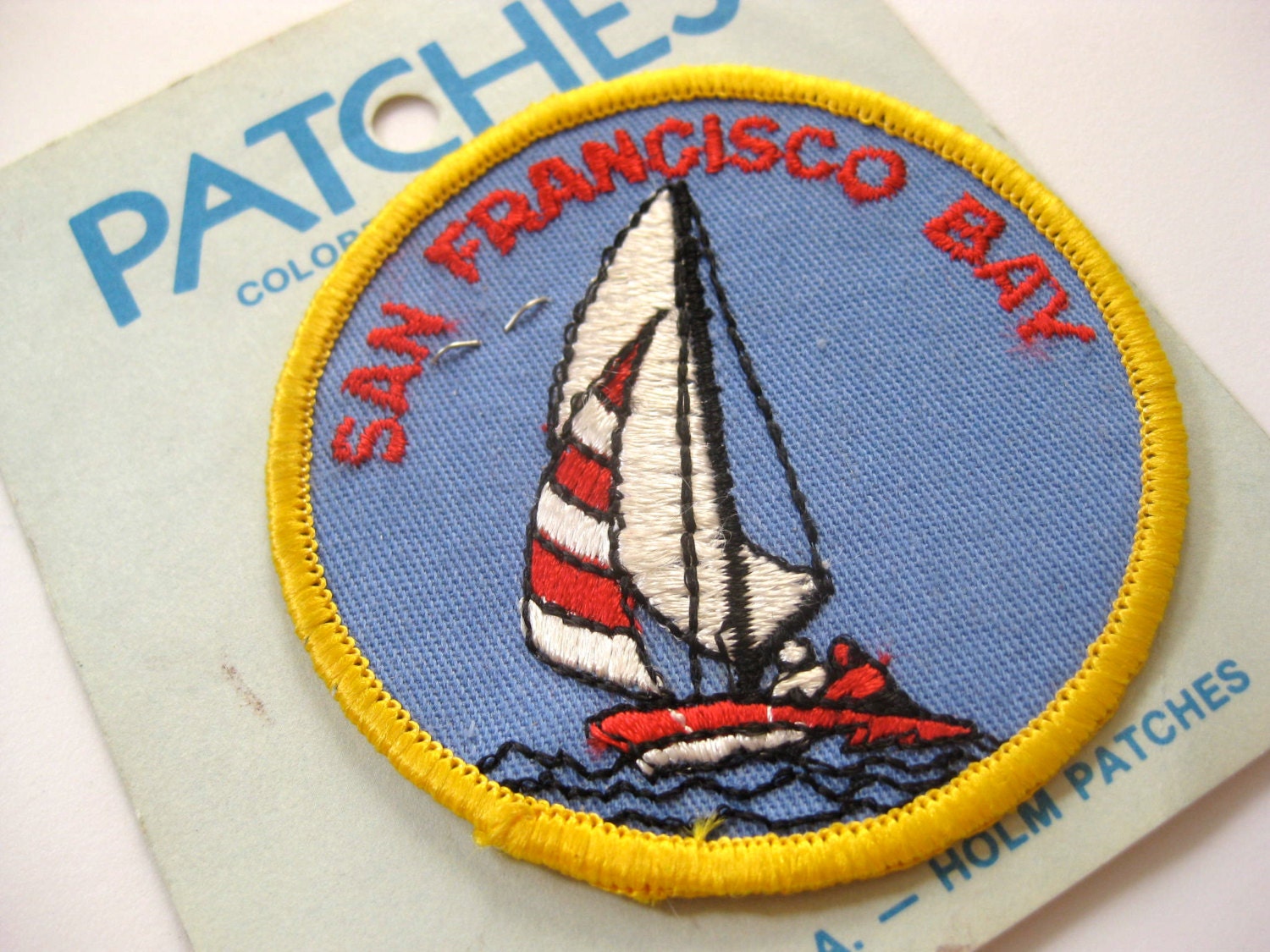 Vintage  Woven San Francisco Bay Patch Badge  Made by Holm in the USA