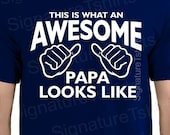 Fathers Day Gift This is What an Awesome Papa Looks like T-Shirt mens grandpa grandfather dad shirt grandparent shirt More Colors S-3XL