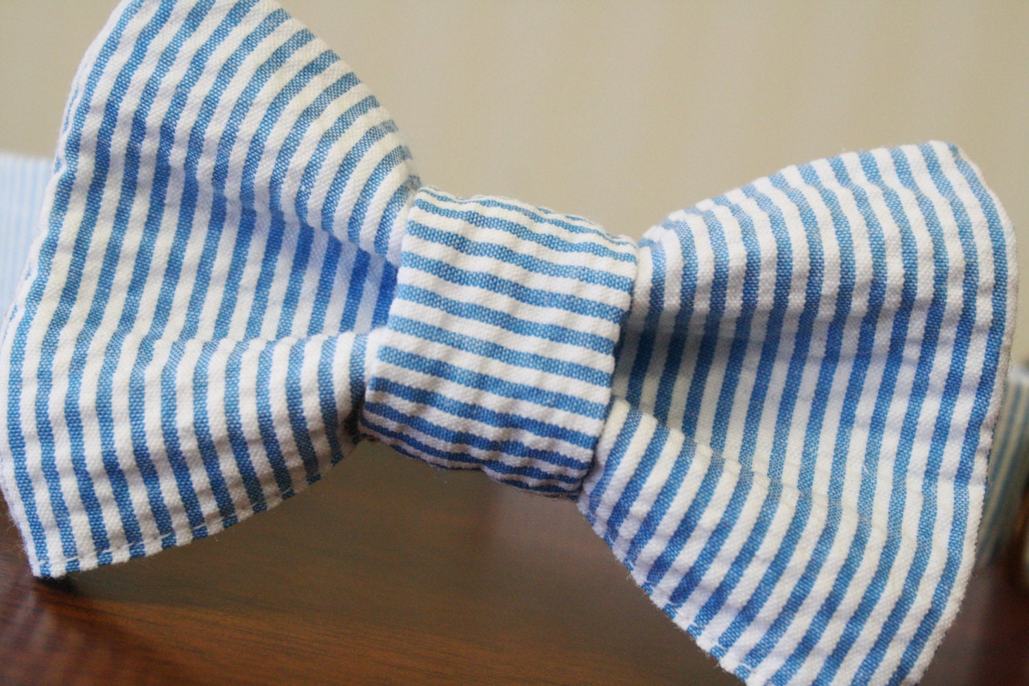 Seersucker Dog Bow Tie Collar (Bowtie) - Your choice of color