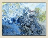 Large abstract wall art, 30x40 giclee canvas print with gallery wrap, from abstract painting "Liquid Assets"