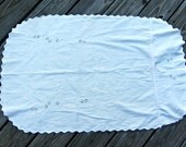 Vintage Baby Carriage Cover - White with Floral Embroidery
