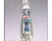 Lampwork Mushroom Pendant glass bead jewelry focal shroom necklace - Glass Peace glass jewelry (5258)