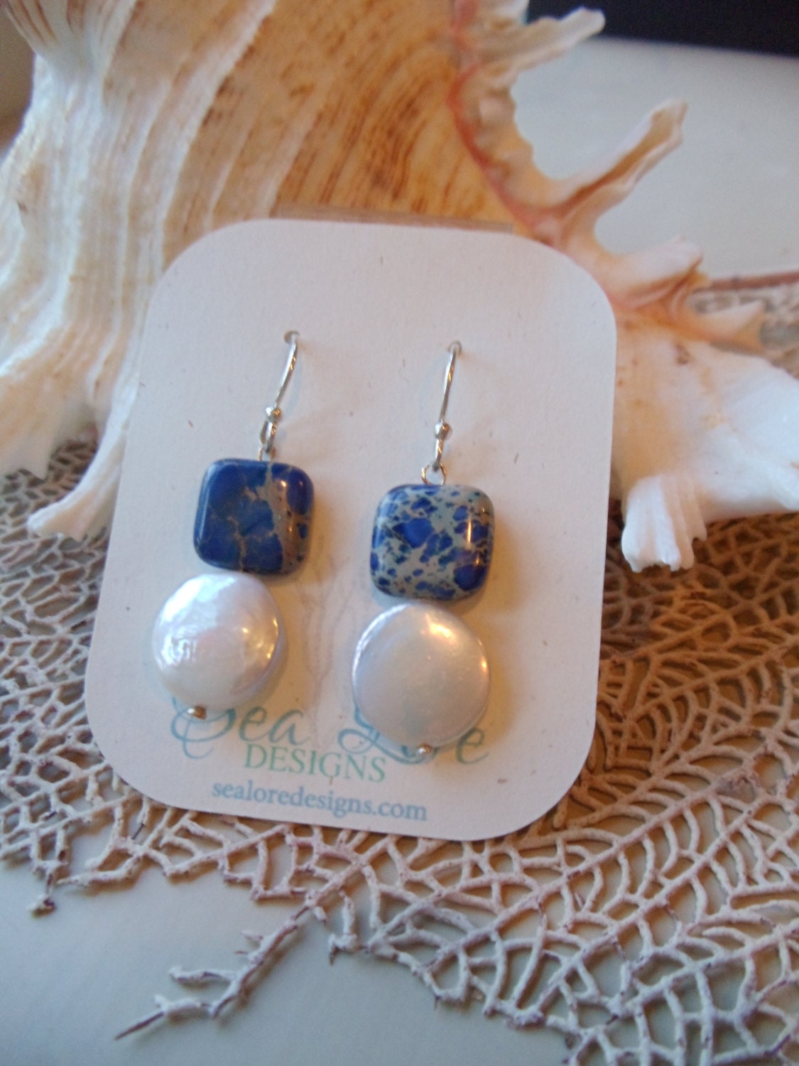 LAPIS PEARL EARRINGS