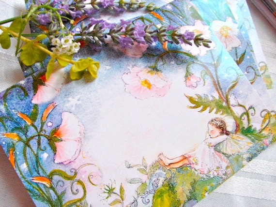 Gift Set of Cards, Mother's Day Gift, 5 Blank Cards, Fairy Cards, Mermaids