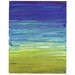 cobalt cerulean sunshine, original abstract acrylic painting 8X10 inches, blue aqua chartreuse green color
