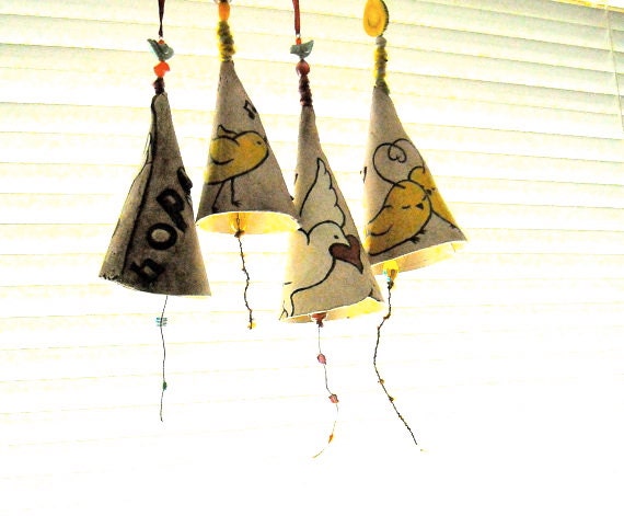 Personalized Bell - HandMade TO ORDER Custom Stamped & Illustrated Musical Bell Instrument - Inspirational Kids Nursery Hanging Wind Chime