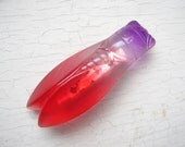 Rare Vintage Lucite 1960's Lucky French Cicada Pin Red and Purple Carved  Large