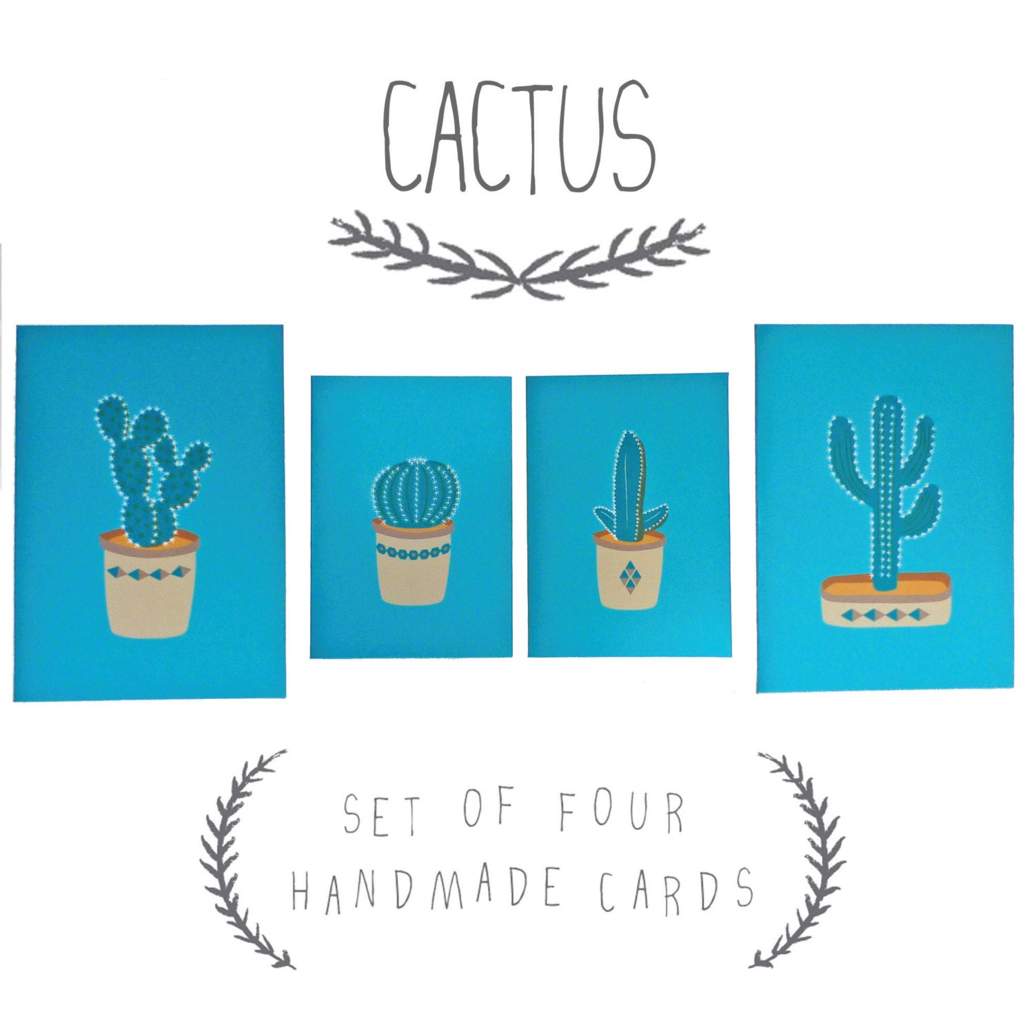 Mini Cactus Cards - Set of Four